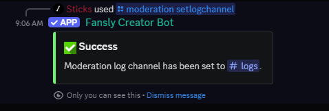 Setting up logging channel